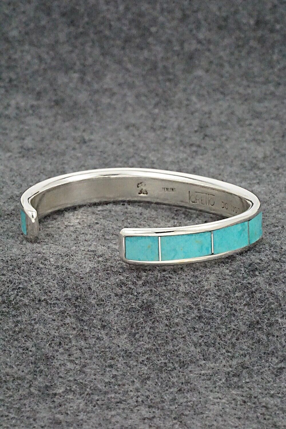 Turquoise & Sterling Silver Inlay Bracelet - Larry Loretto