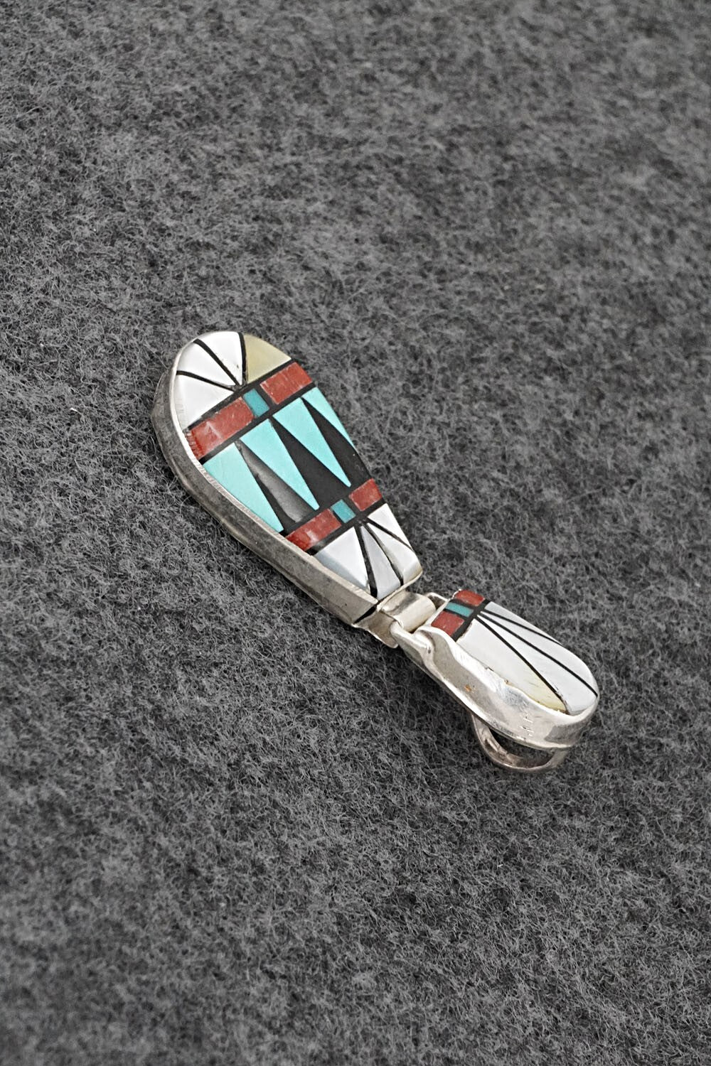 Multi Stone & Sterling Silver Inlay Pendant - Ola Eriacho
