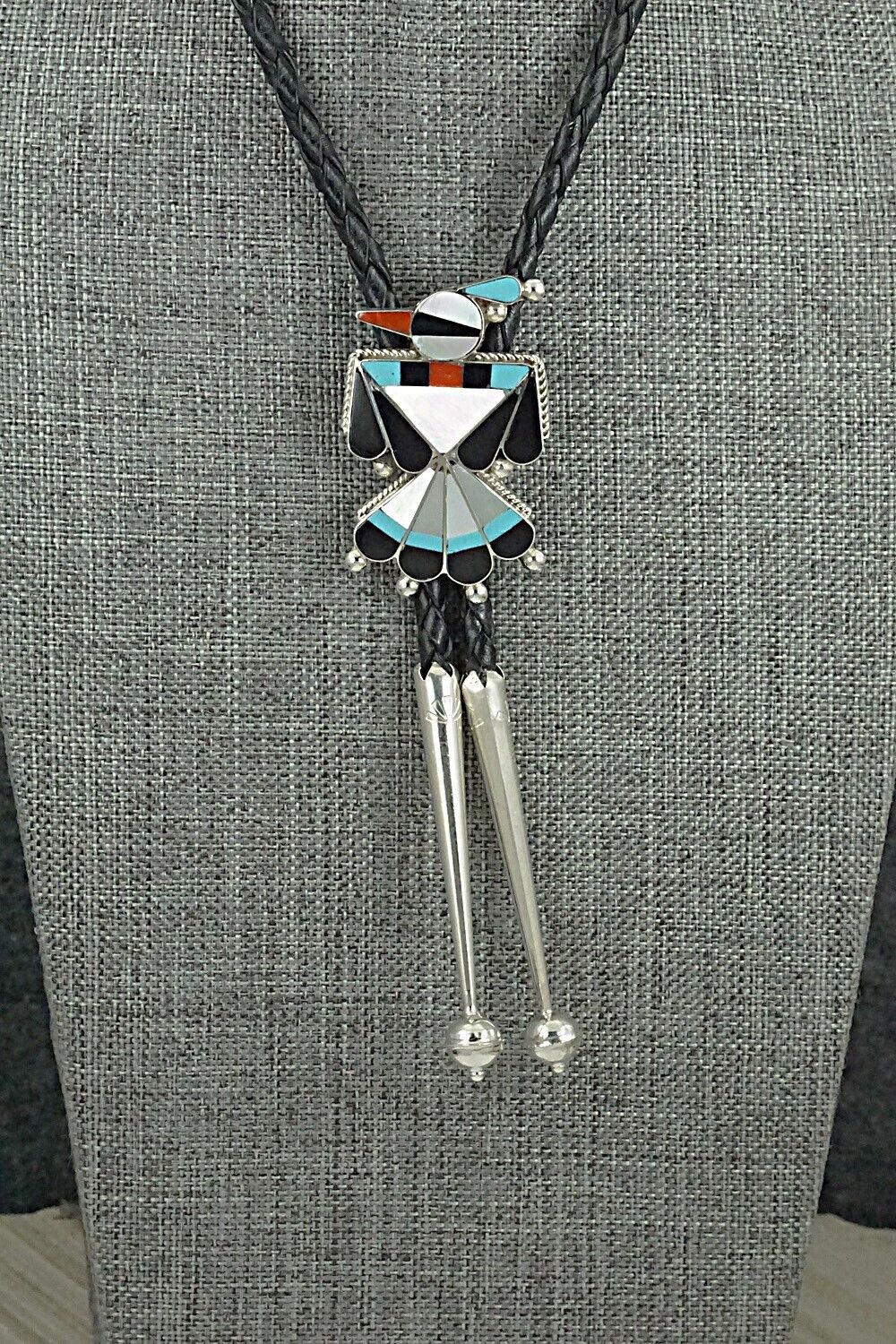 Multi-Stone & Sterling Silver Inlay Bolo Tie - Favian Cellicion