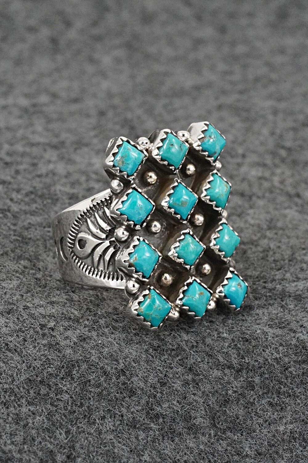 Turquoise & Sterling Silver Ring - Verley Betone - Size 8.5