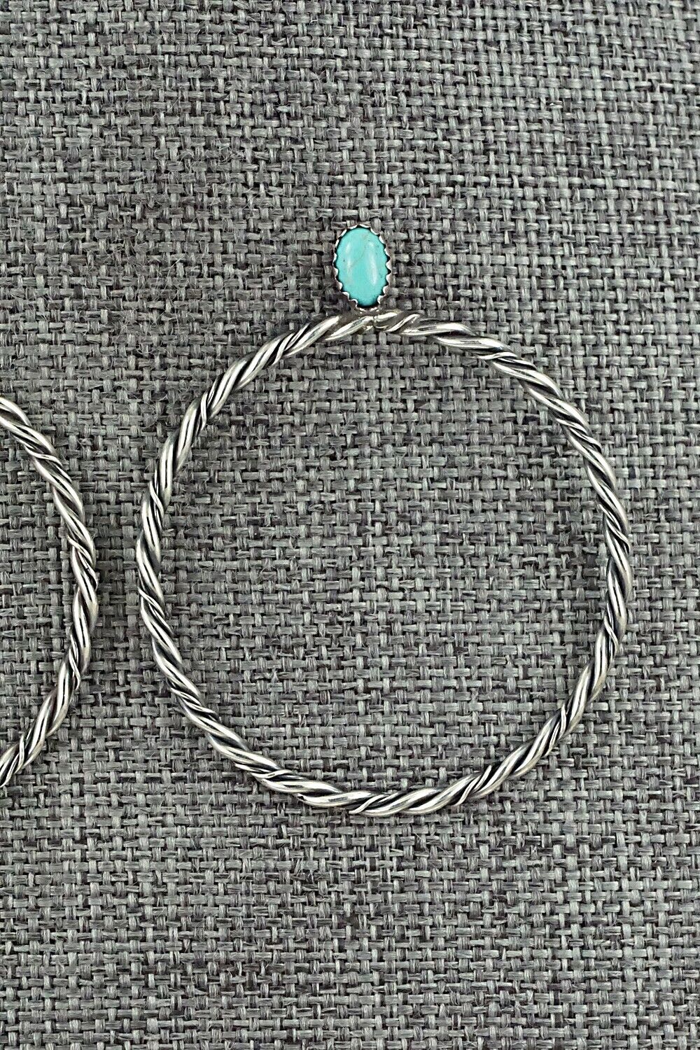 Turquoise & Sterling Silver Earrings - Nelson Leonard Jr.