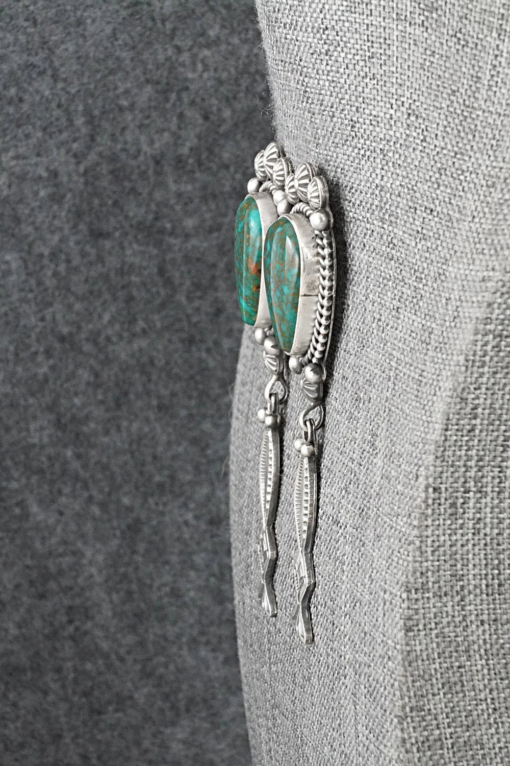 Turquoise & Sterling Silver Earrings - Michael Calladitto