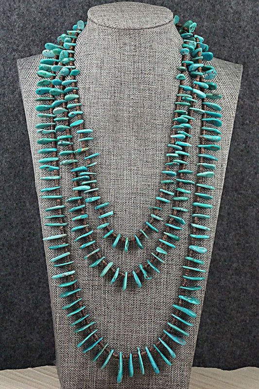 Turquoise & Shell Necklace 36" - Louise Joe