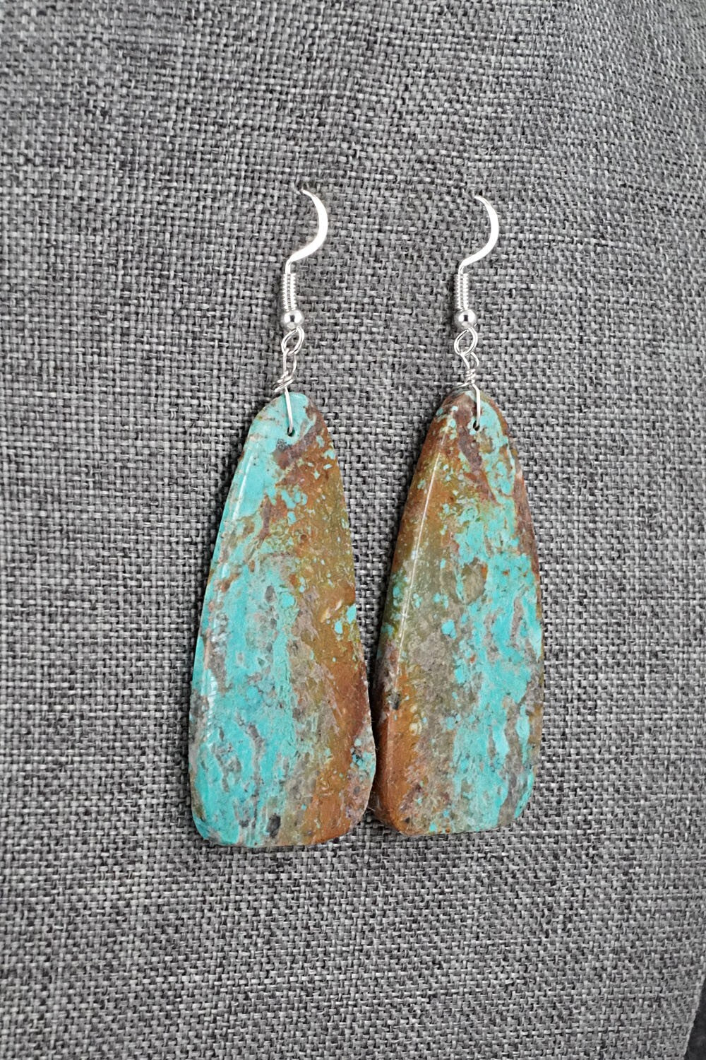 Turquoise & Sterling Silver Earrings - Louise Pete