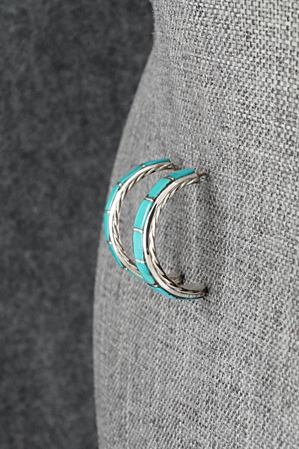 Turquoise & Sterling Silver Earrings - Malcolm Chavez