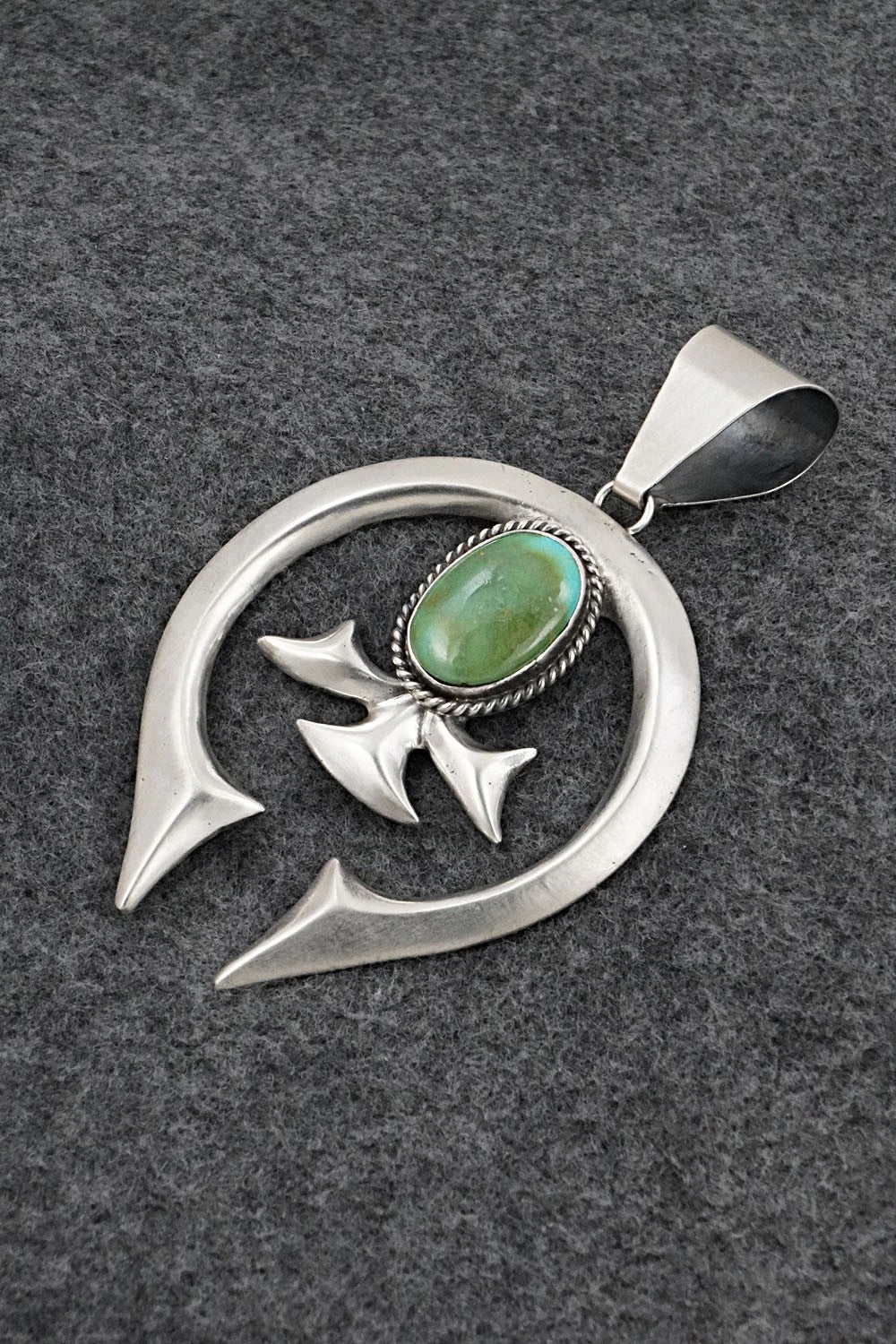Turquoise & Sterling Silver Pendant - Eugene Gruber