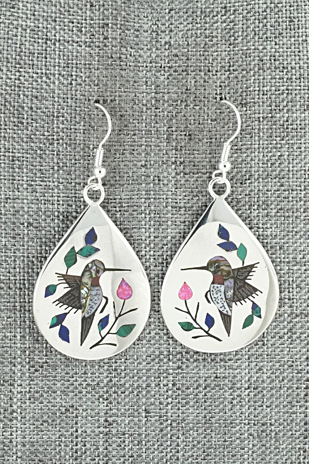 Multi-Stone Inlay & Sterling Silver Earrings - Raymond Boyd
