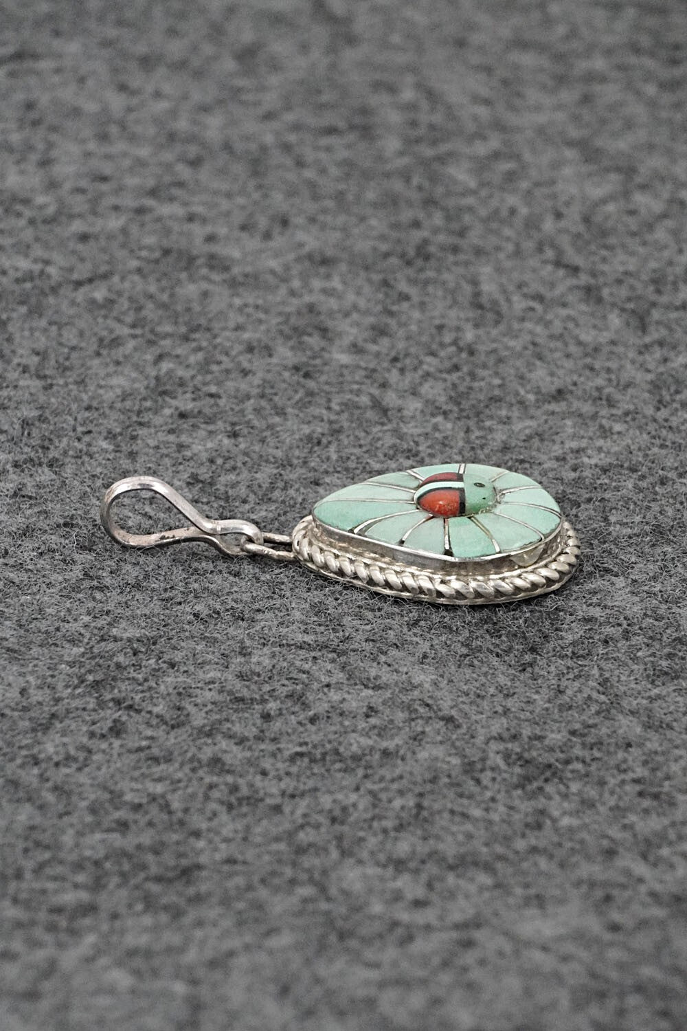 Multi-Stone & Sterling Silver Inlay Pendant - Ola Eriacho