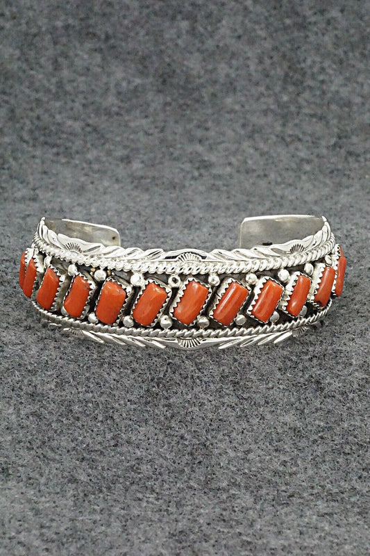 Coral & Sterling Silver Bracelet - Martin Muskett