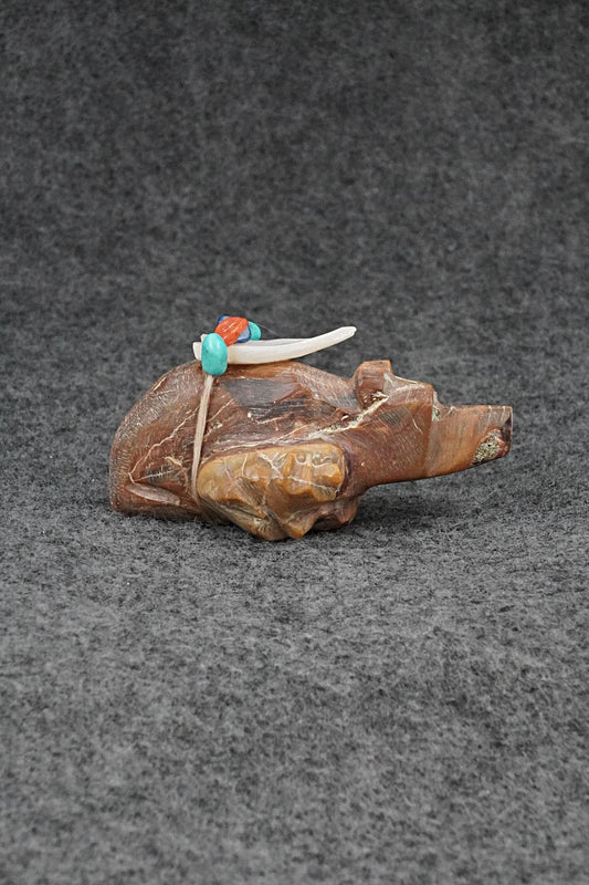 Bear and Cub Zuni Fetish Carving - Adrian Cachini