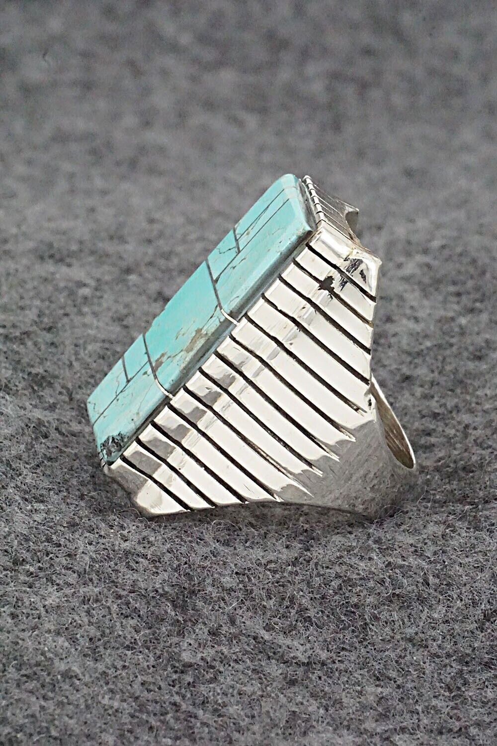 Turquoise & Sterling Silver Ring - Trevor Jack - Size 9.5