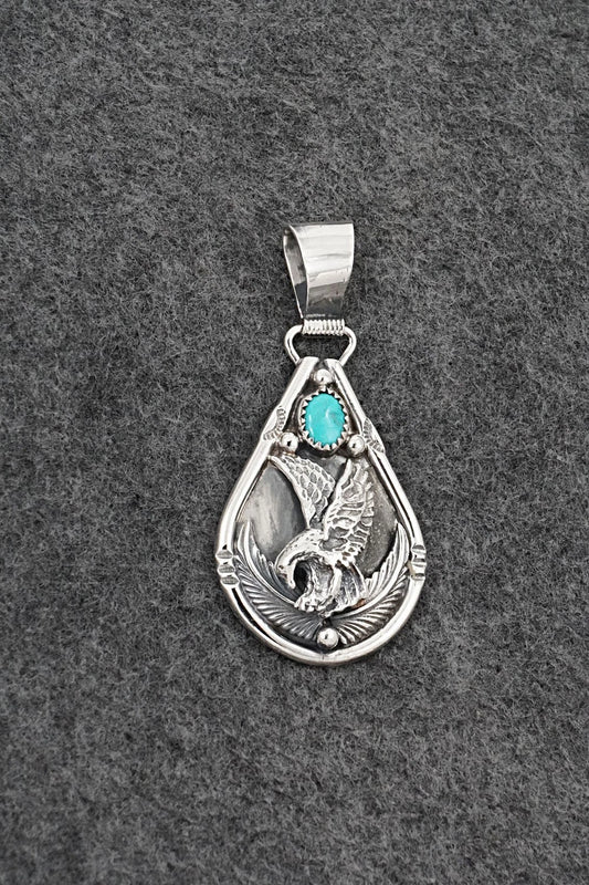 Turquoise & Sterling Silver Pendant - Darrell Morgan