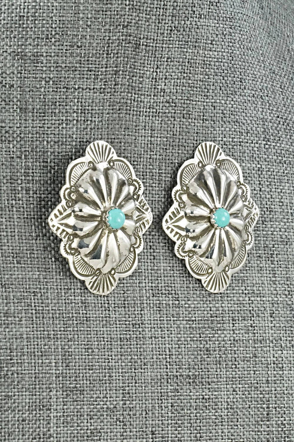Turquoise & Sterling Silver Earrings - Charlotte Blackgoat