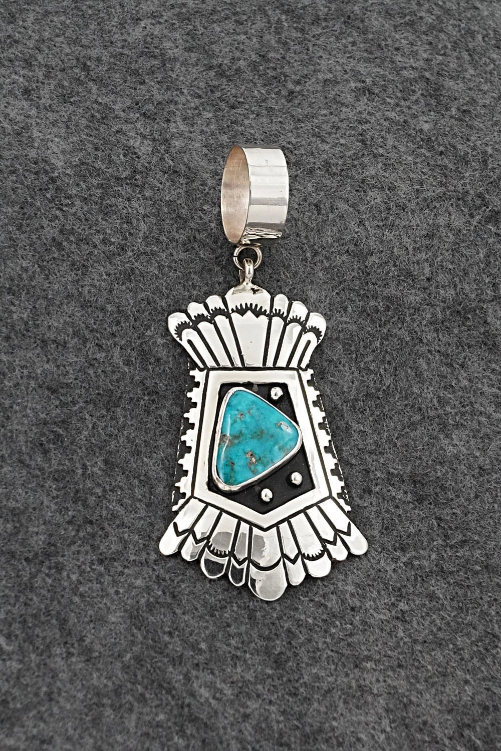 Turquoise & Sterling Silver Pendant - Rosita Singer