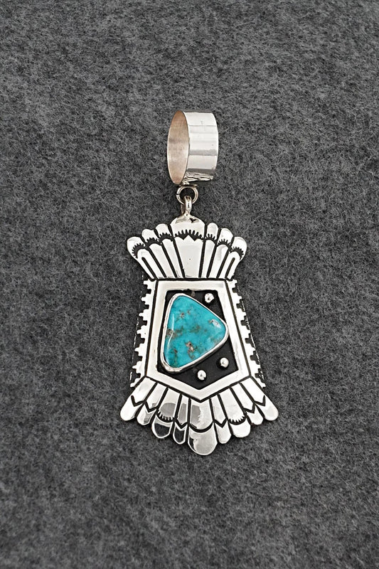 Turquoise & Sterling Silver Pendant - Rosita Singer