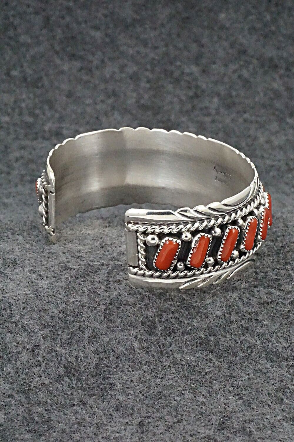 Coral & Sterling Silver Bracelet - Chester Charley