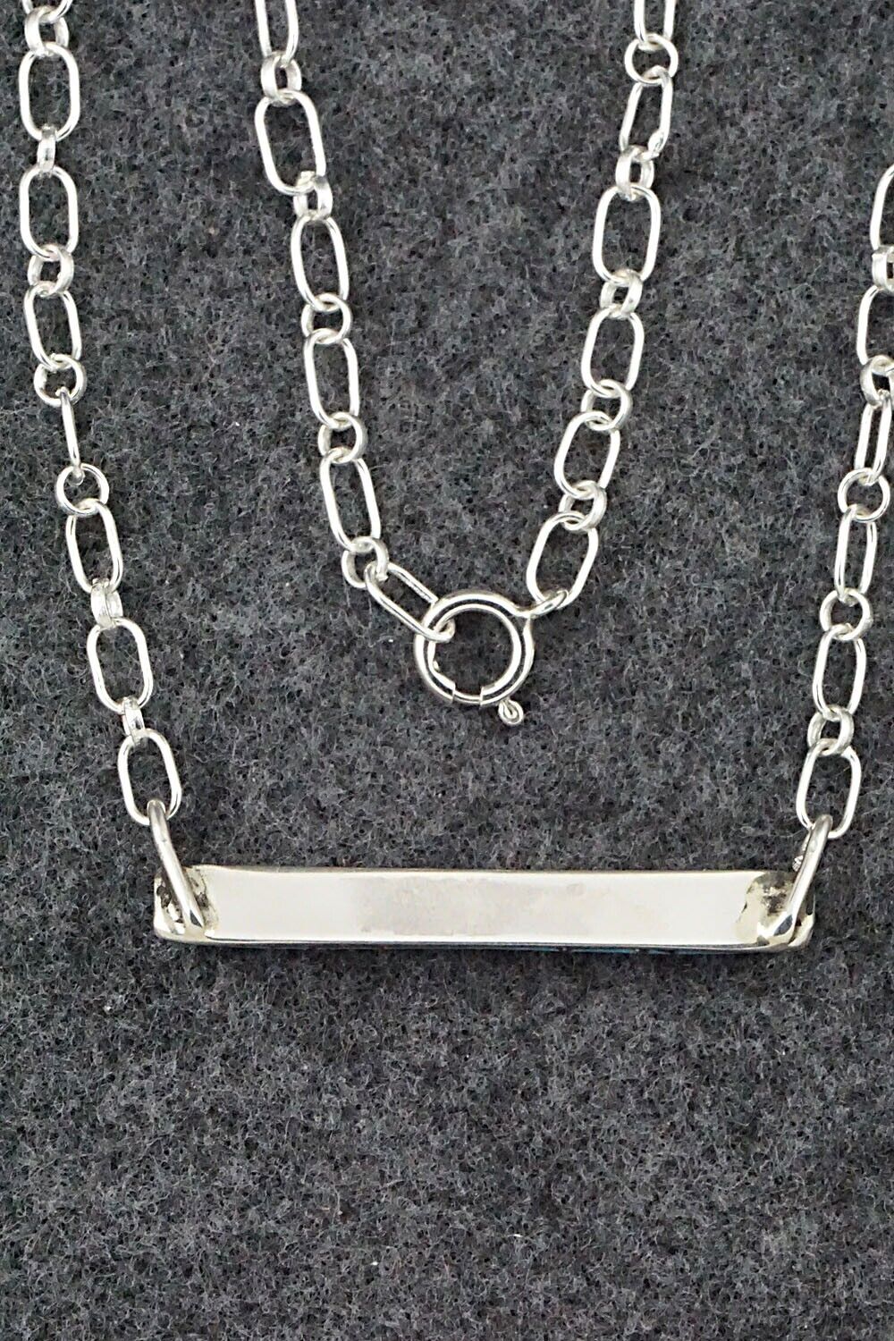 Turquoise & Sterling Silver Necklace - Roland Natachu