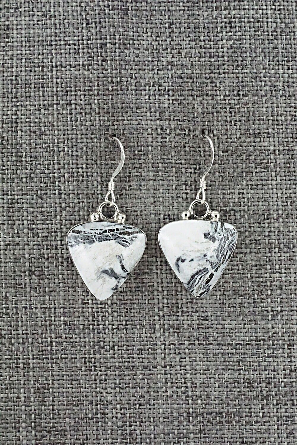 White Buffalo & Sterling Silver Earrings - David Lopez