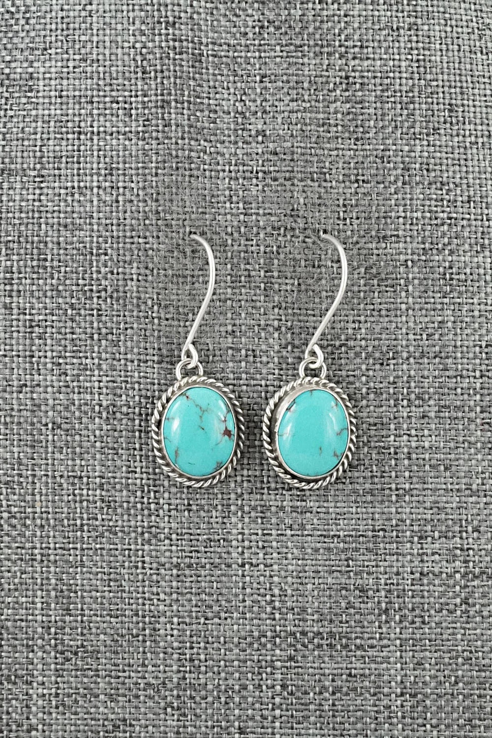 Turquoise & Sterling Silver Earrings - Eugene Gruber
