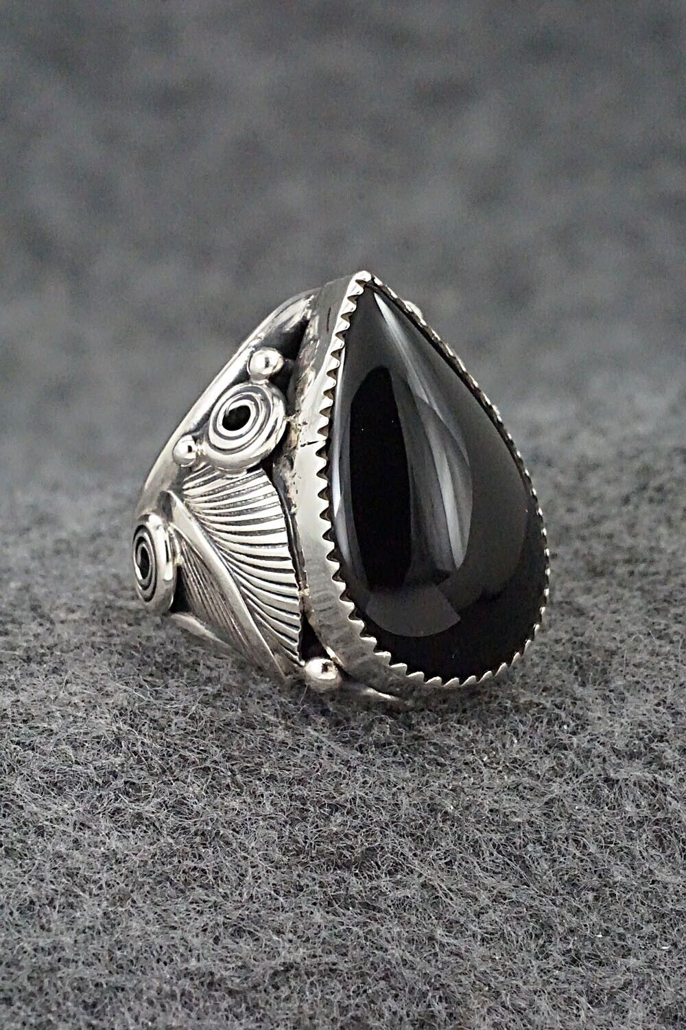 Onyx & Sterling Silver Ring - Darrell Morgan - Size 6.75