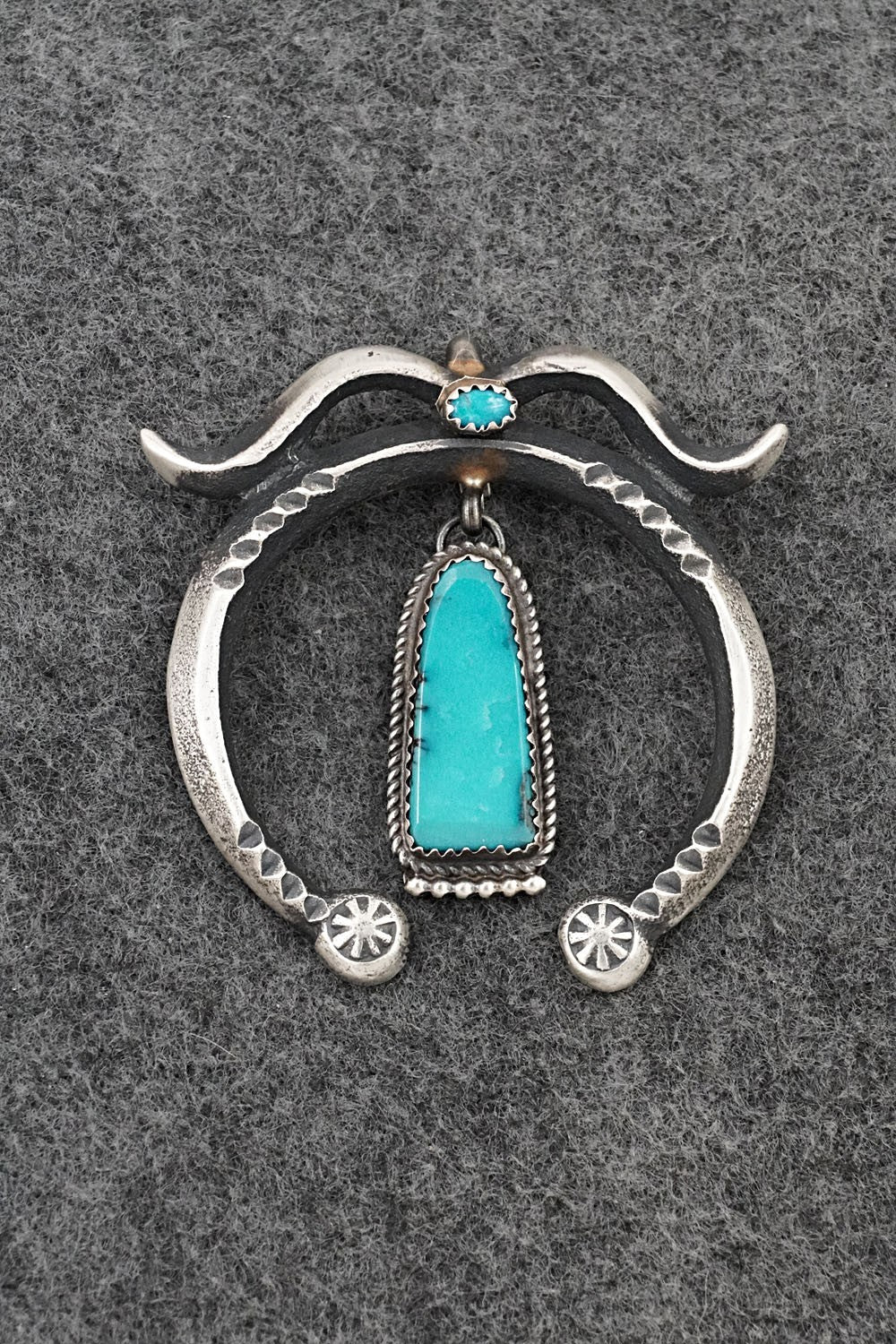 Turquoise and Sterling Silver Pendant - Martha Cayatineto