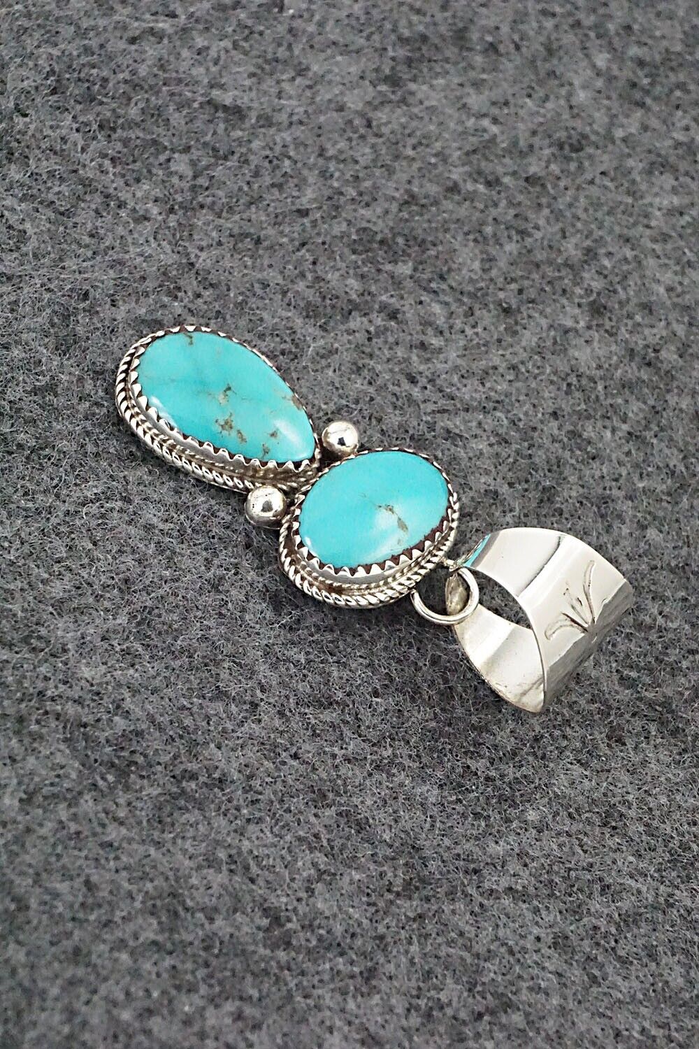 Turquoise & Sterling Silver Pendant - Ernest Hawthorne