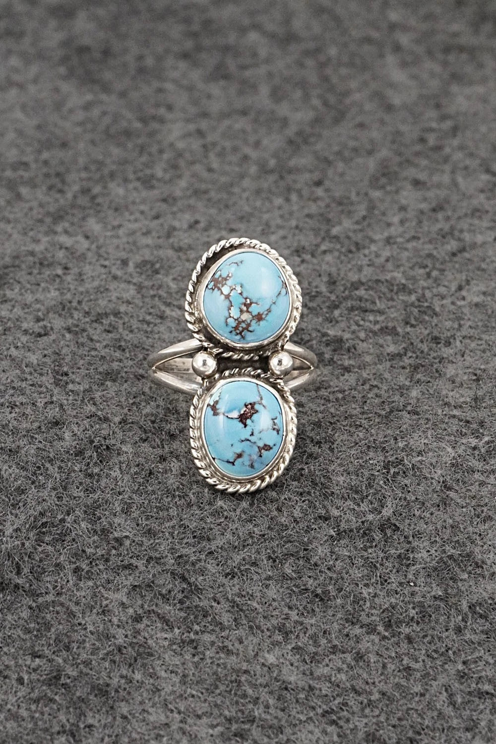 Turquoise & Sterling Silver Ring - Eugene Gruber - Size 6