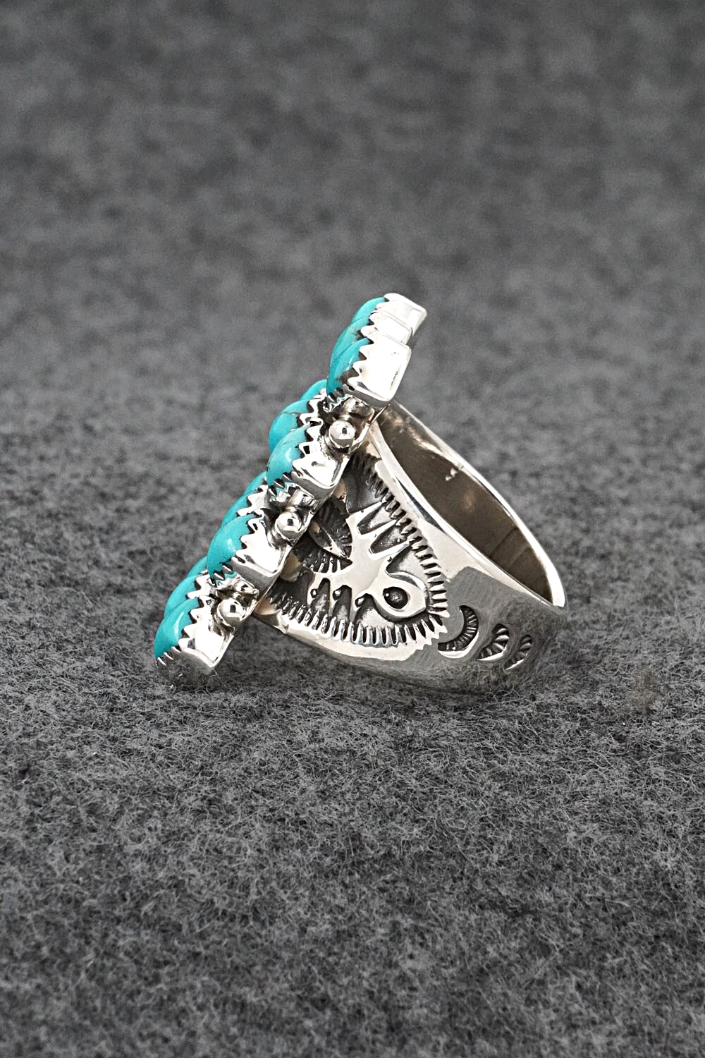 Turquoise & Sterling Silver Ring - Verley Betone - Size 6.5
