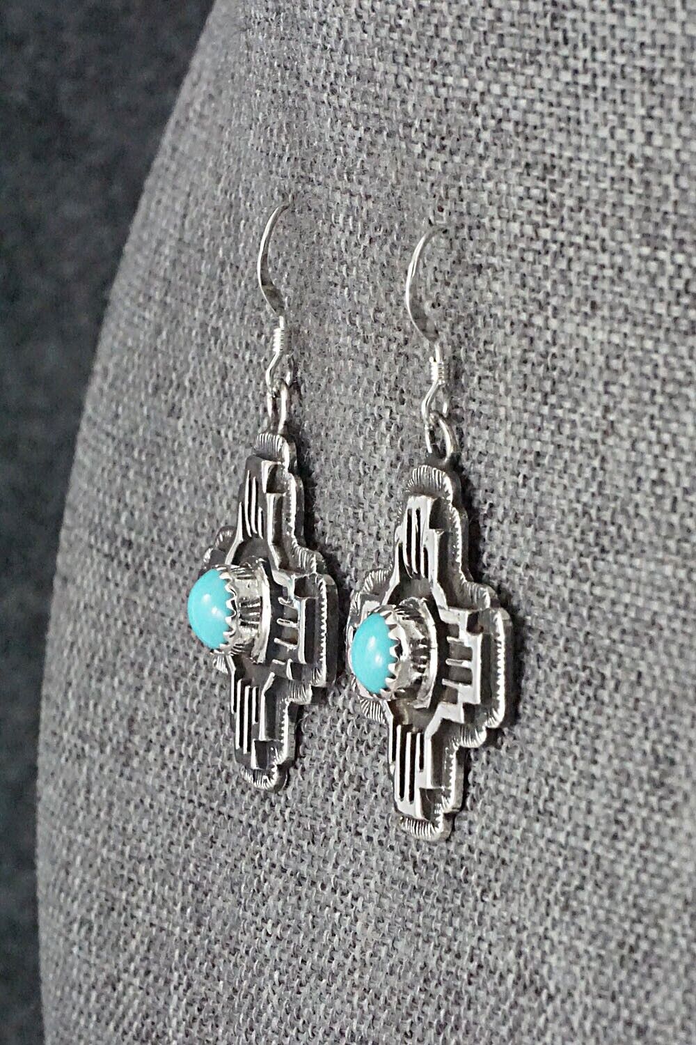 Turquoise & Sterling Silver Earrings - Angeline Platero