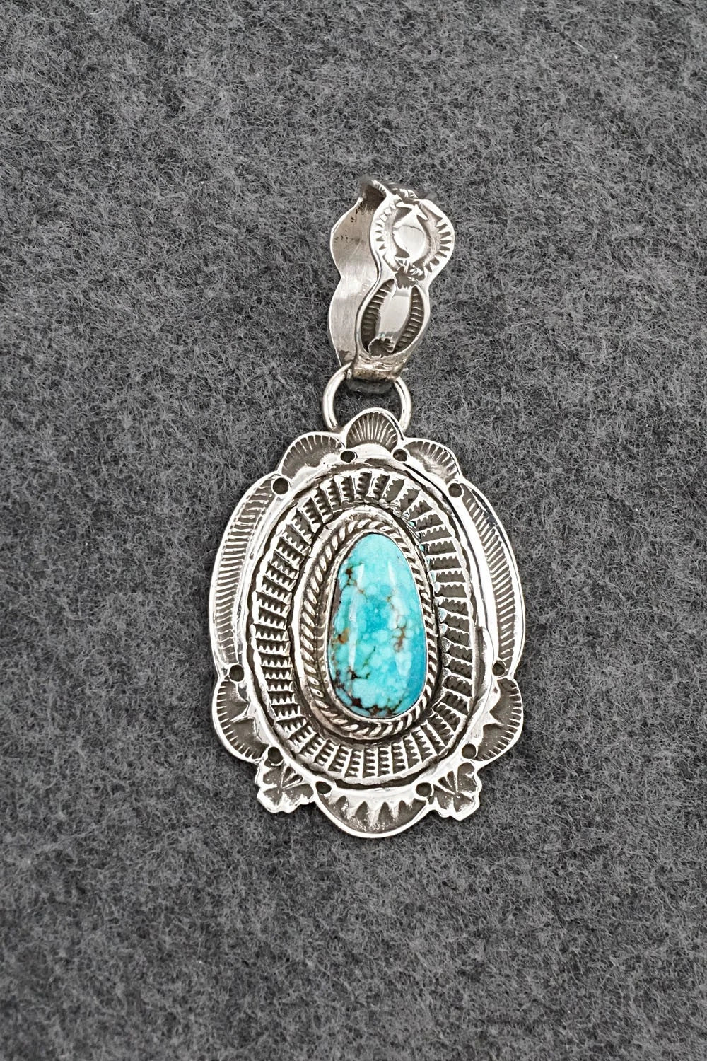 Turquoise & Sterling Silver Pendant - Leonard Maloney