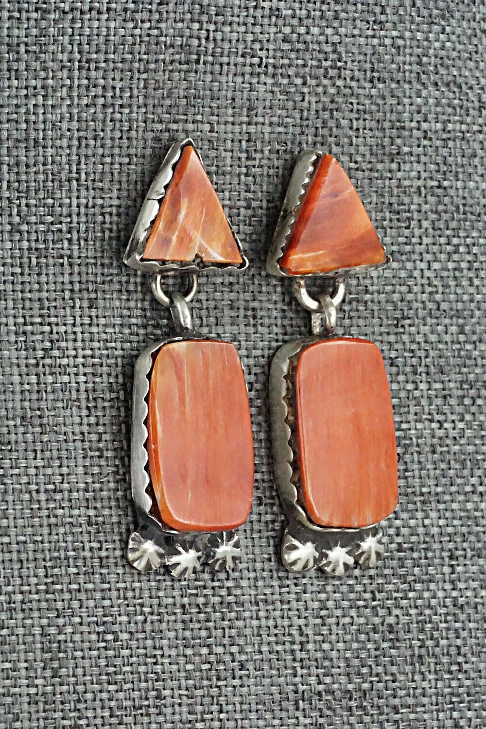 Spiny Oyster & Sterling Silver Earrings - Selina Warner