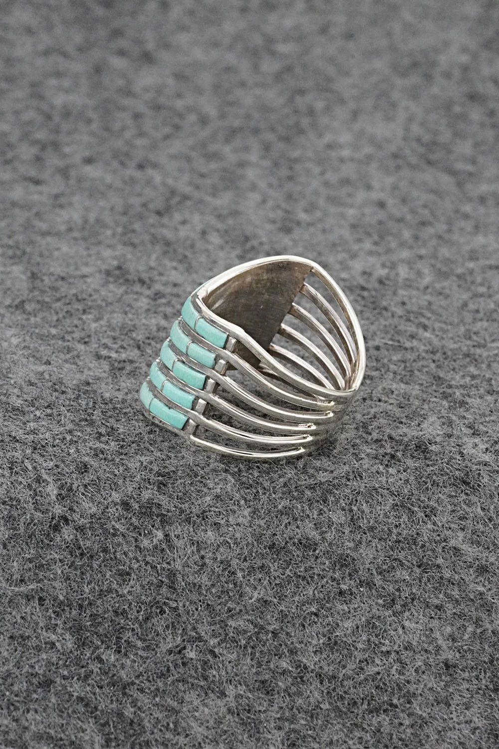 Turquoise & Sterling Silver Ring - Andrew Enrico - Size 8.25