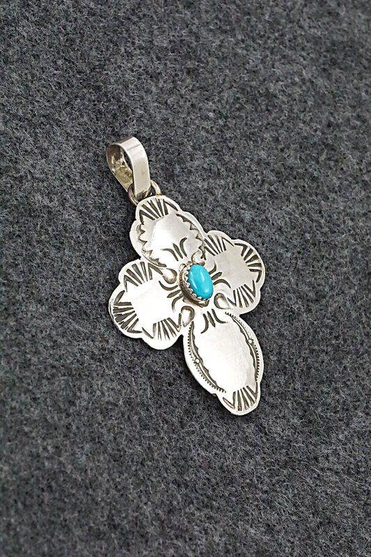 Turquoise & Sterling Silver Pendant - Bertha Begay