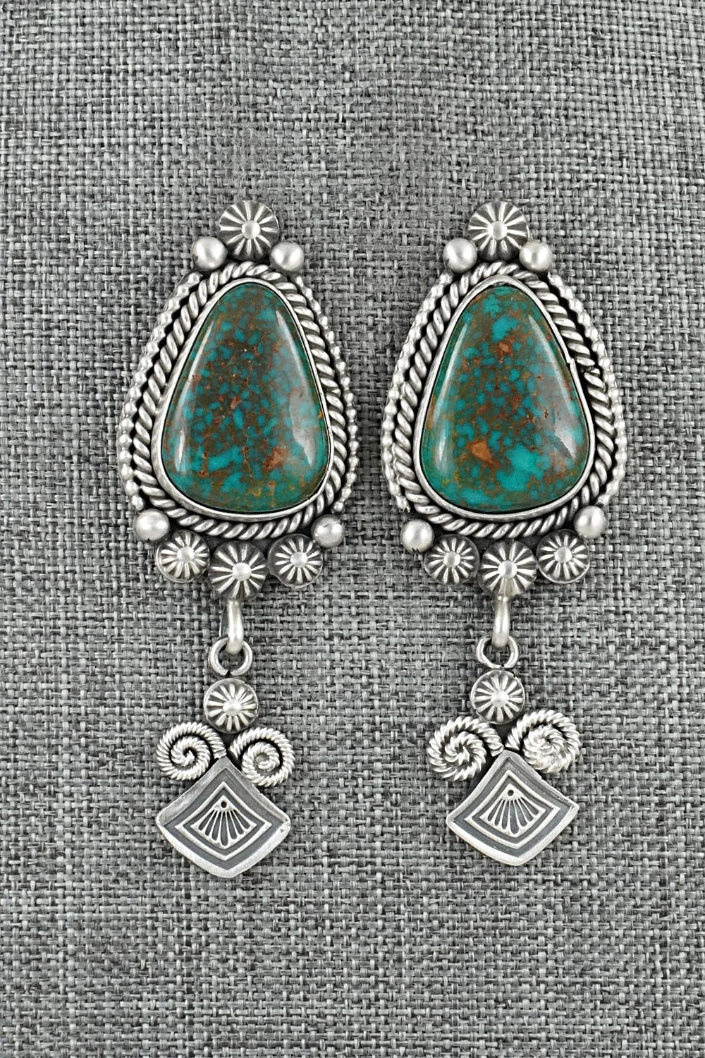 Turquoise & Sterling Silver Earrings - Michael Calladitto