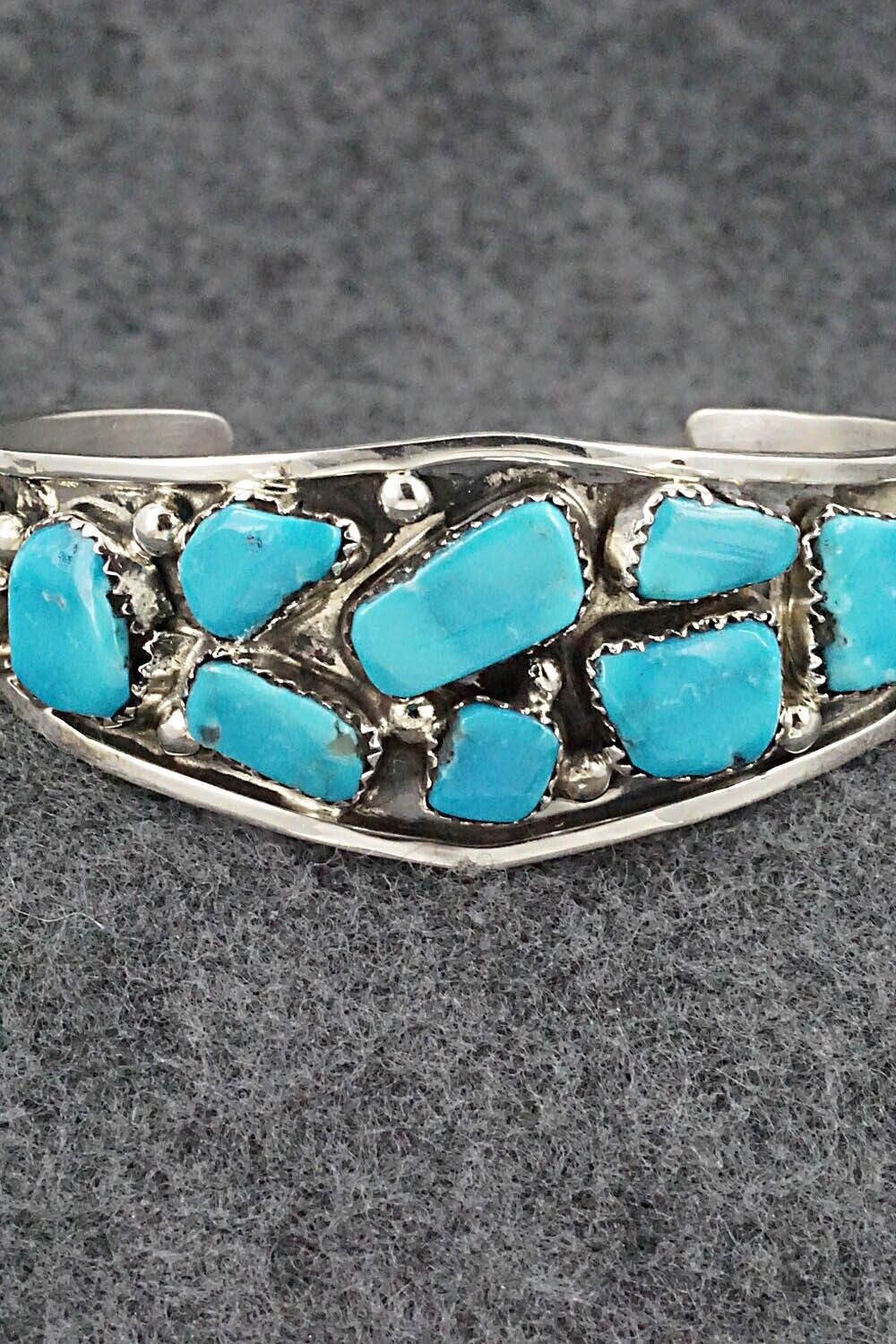 Turquoise & Sterling Silver Bracelet - Vangie Tsabetsaye