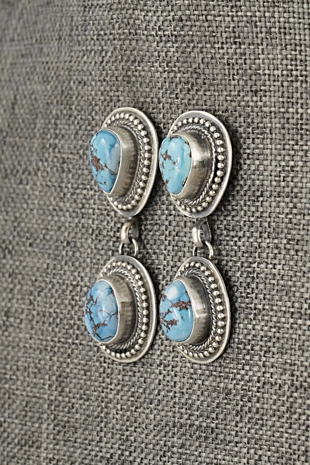Turquoise & Sterling Silver Necklace and Earrings Set - Kathleen Livingston