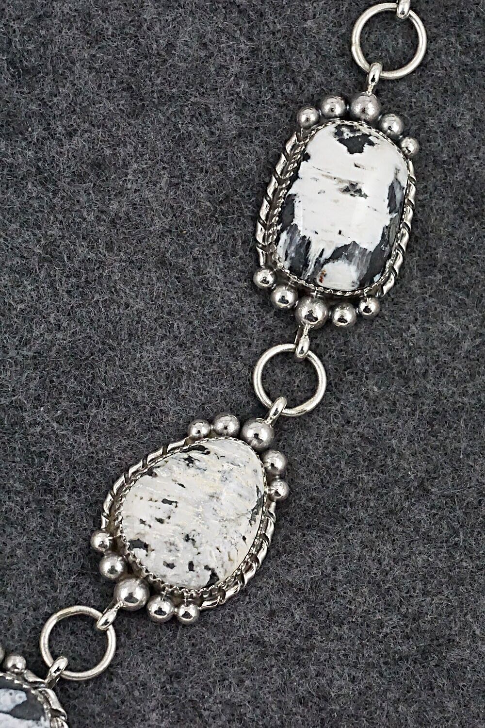 White Buffalo & Sterling Silver Necklace & Earrings Set - Alvin Joe