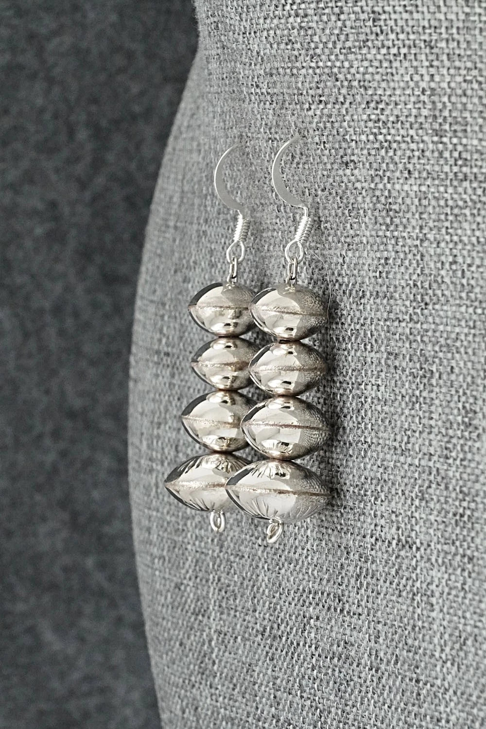 Sterling Silver Navajo Pearl Earrings - Angeline Miller