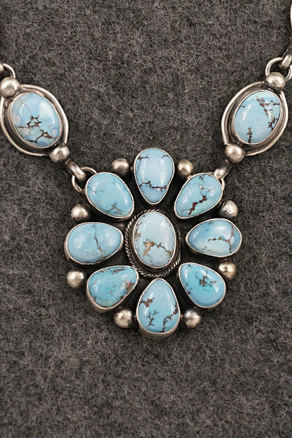Turquoise & Sterling Silver Necklace and Earrings Set - Kathleen Livingston