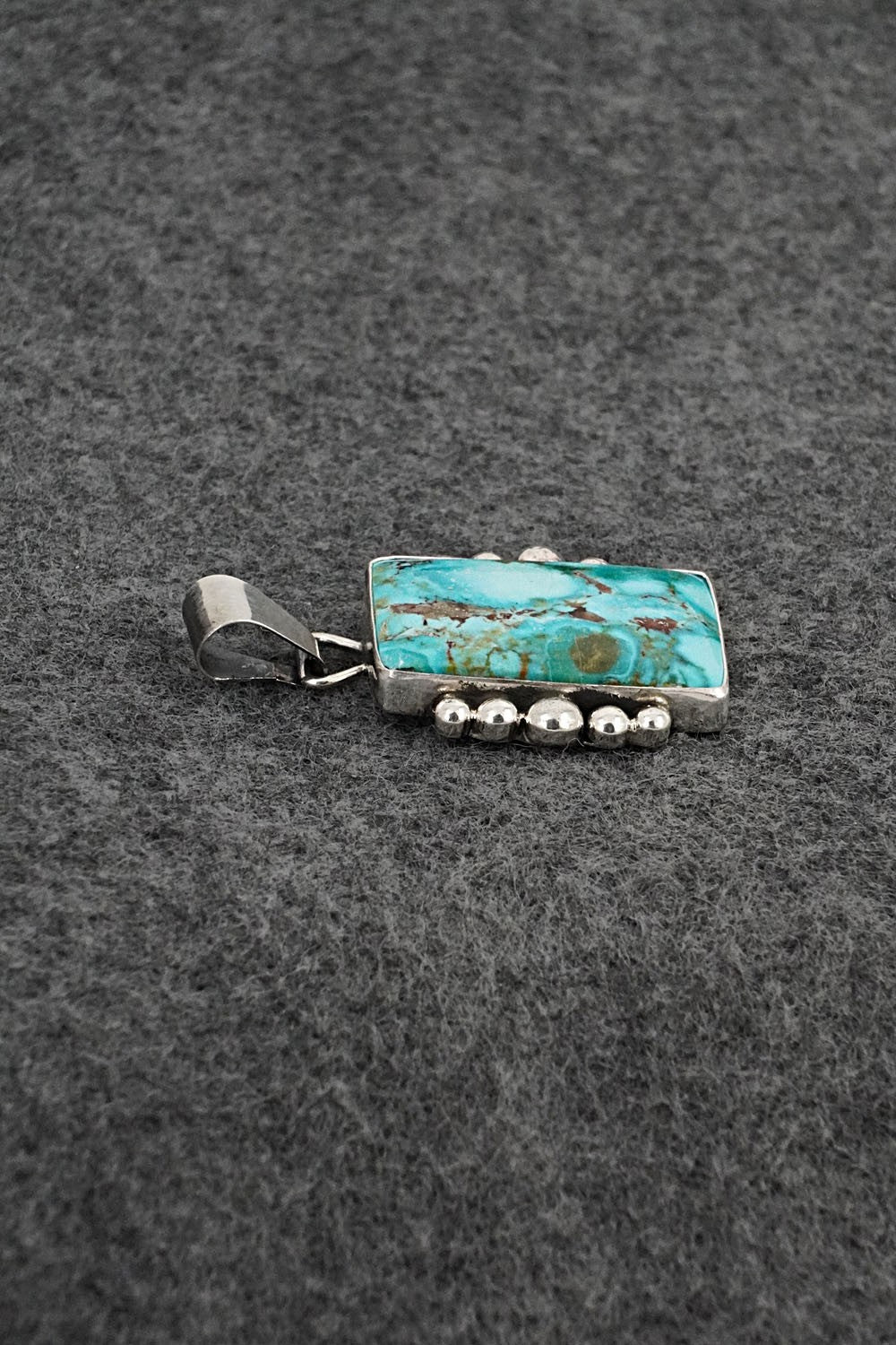 Turquoise & Sterling Silver Pendant - Eugene Gruber