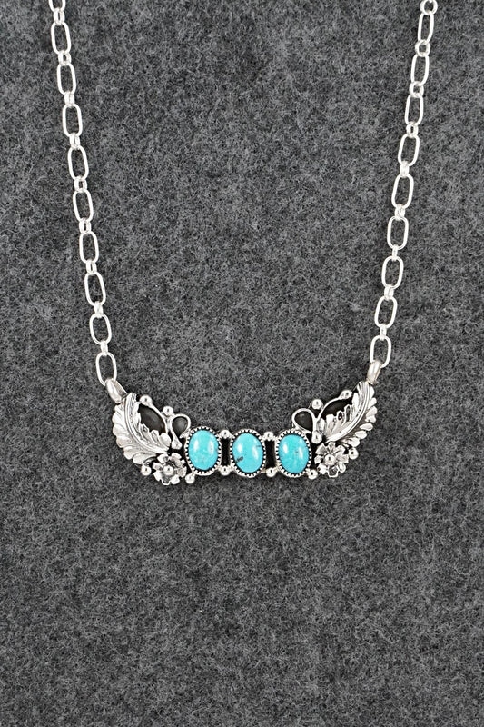 Turquoise & Sterling Silver Necklace - Gwendolyn Burnside