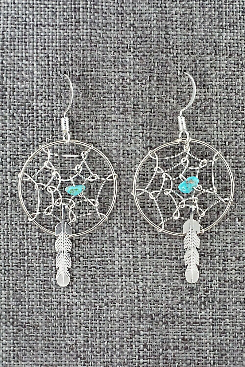 Turquoise & Sterling Silver Earrings - Helena Yazzie