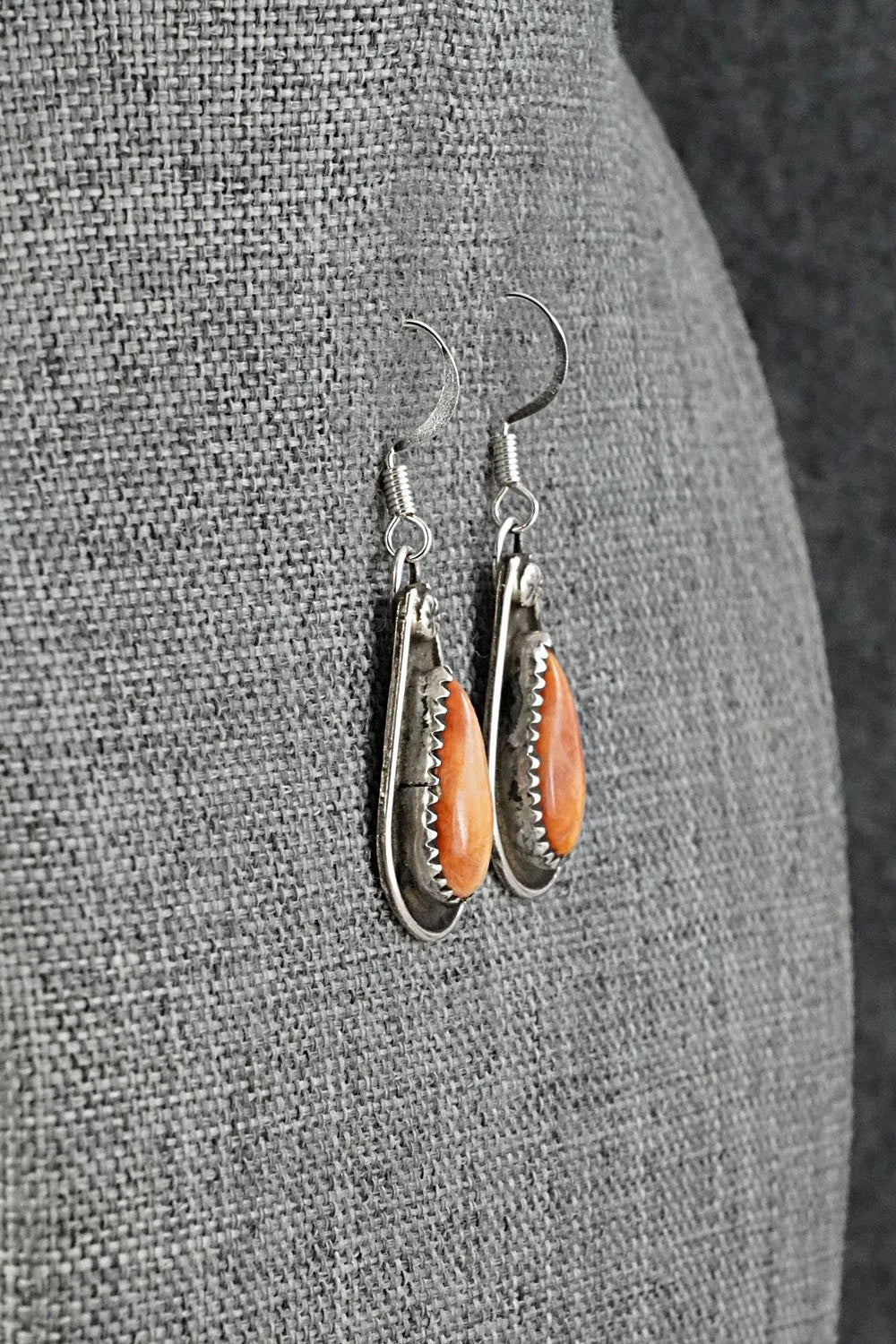 Spiny Oyster & Sterling Silver Earrings - Priscilla Reeder