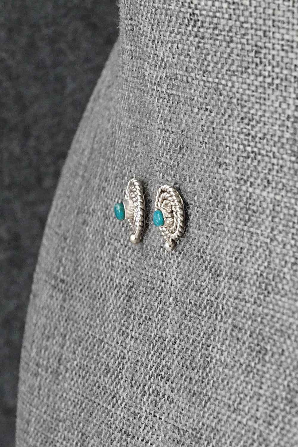 Turquoise and Sterling Silver Earrings - Gilbert Weebothee