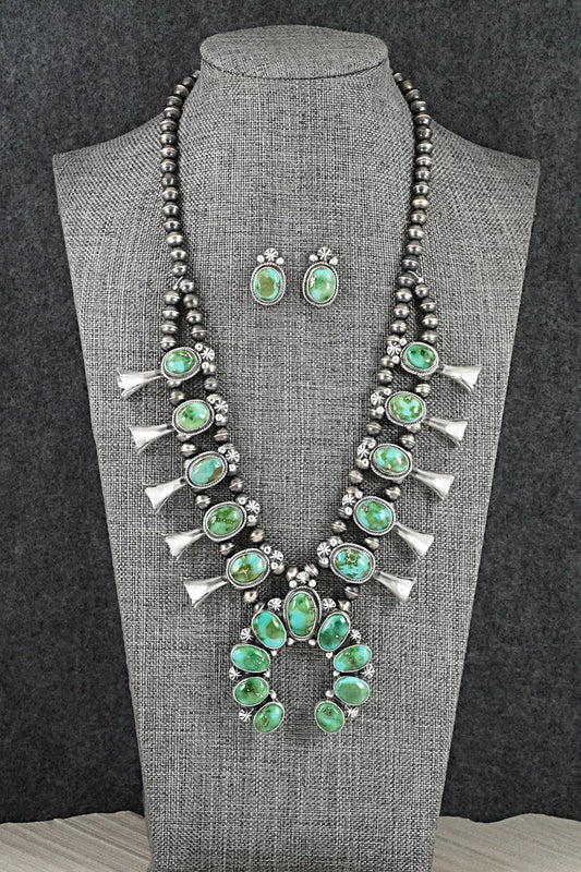 Turquoise & Sterling Silver Squash Blossom Set - Darrin Livingston