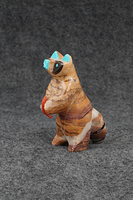 Raccoon Zuni Fetish Carving - Enrike Leekya