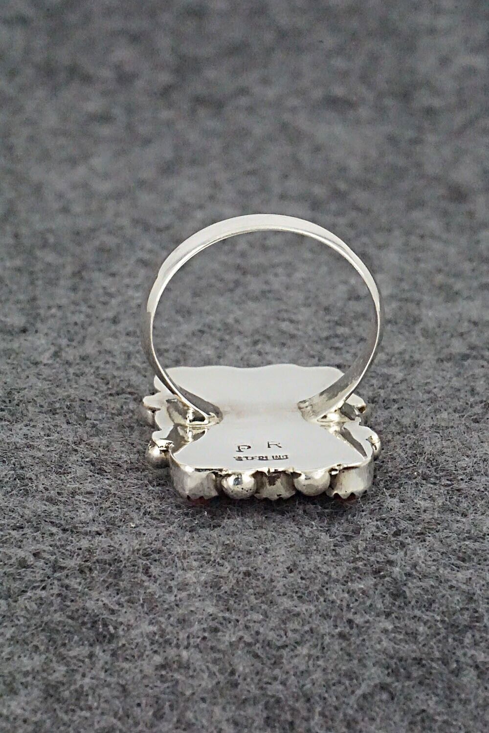 Coral & Sterling Silver Ring - Priscilla Reeder - Size 6.5