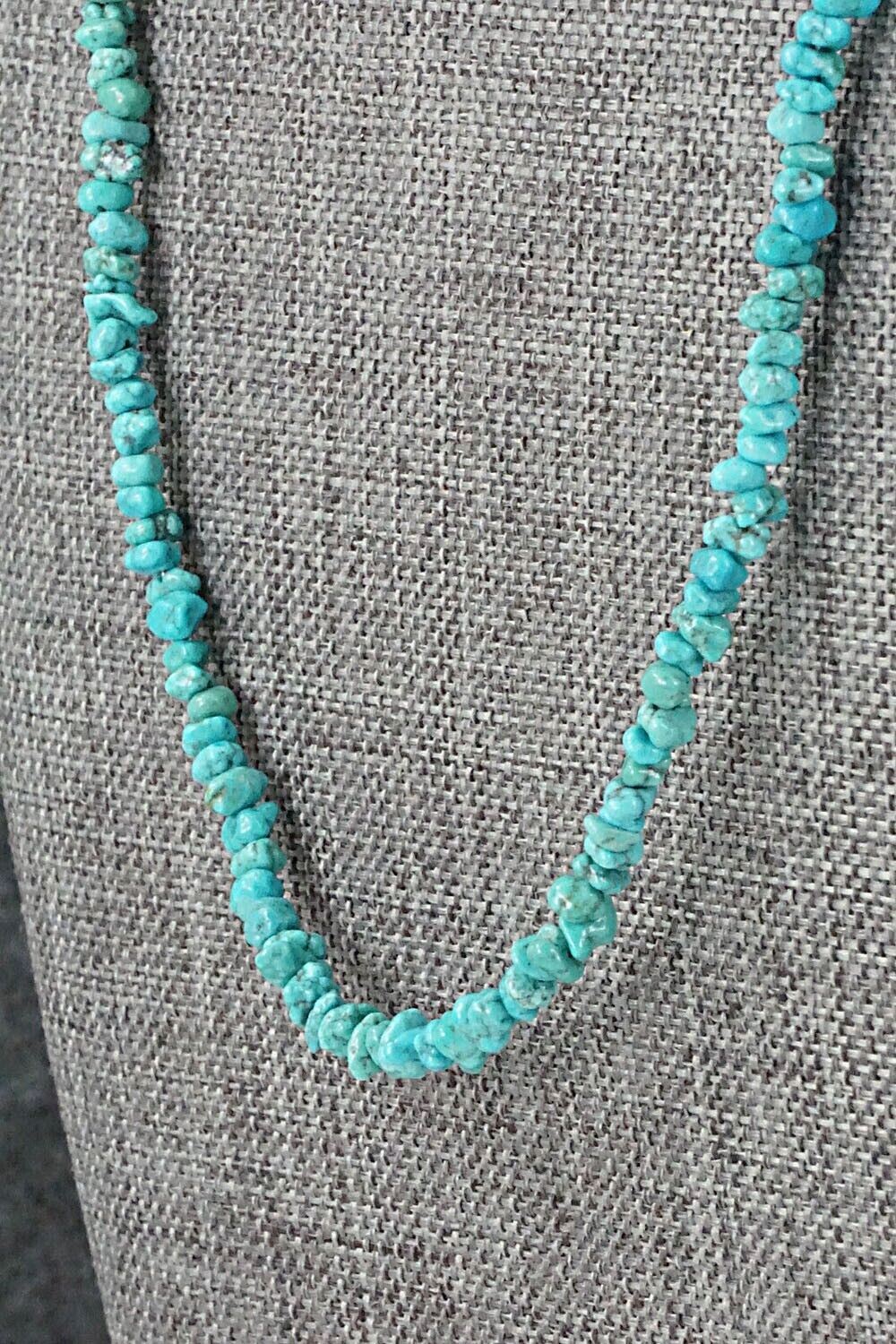 Turquoise & Sterling Silver Necklace 48" - Doreen Jake