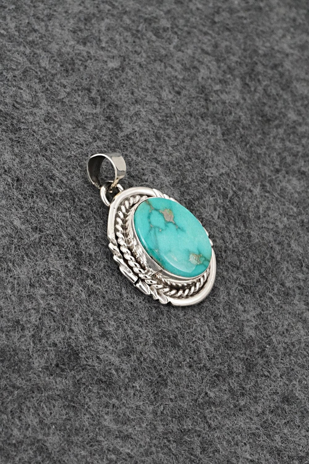 Turquoise and Sterling Silver Pendant - Gene Martinez