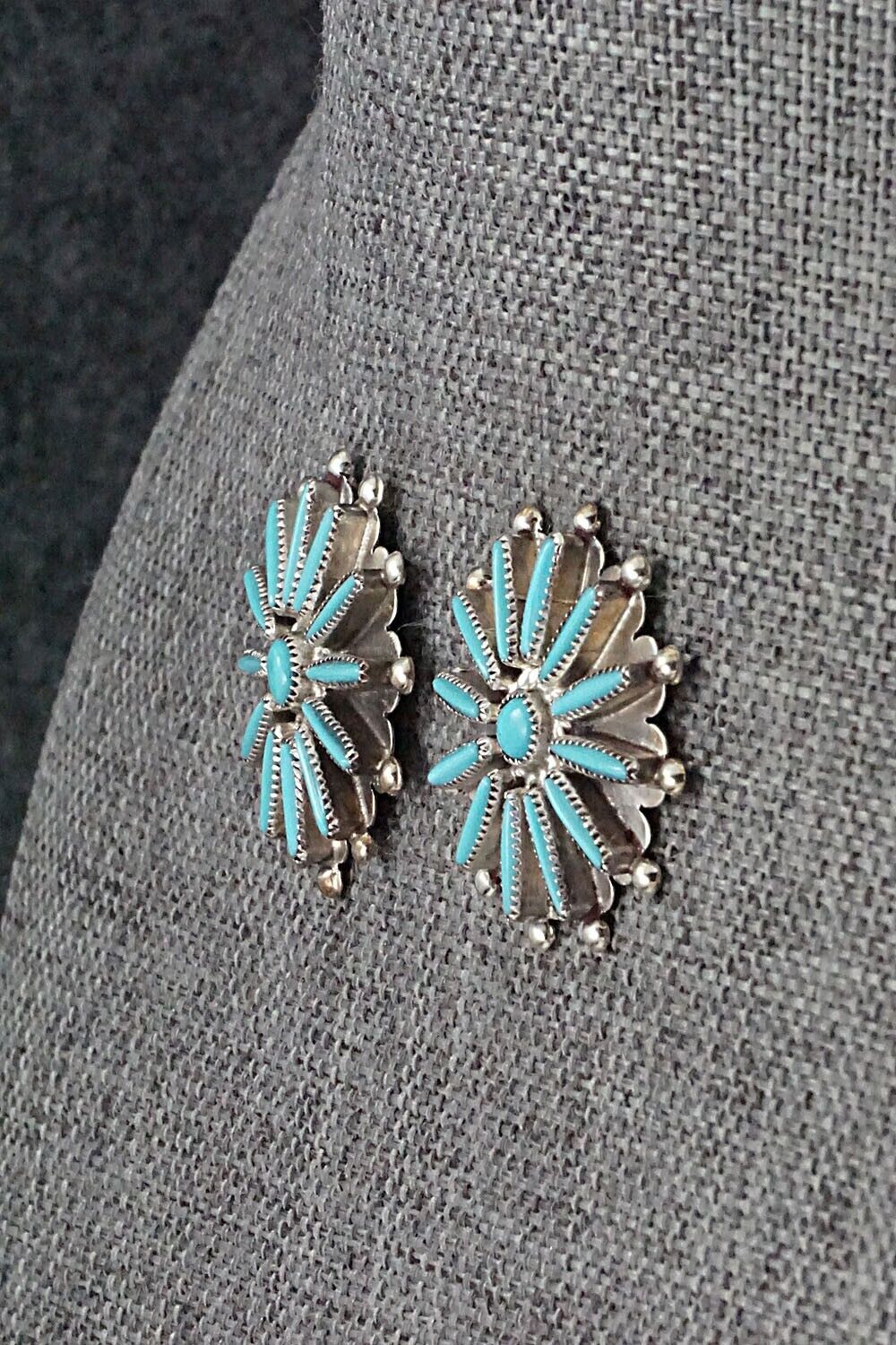 Turquoise & Sterling Silver Earrings - Samantha Waatsa